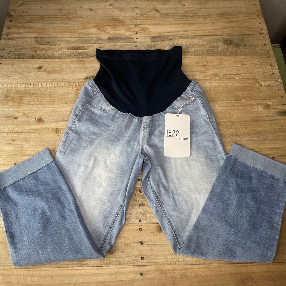 1822 Denim Maternity Jeans Womens 10/30 Slim Girlfriend Light Wash NWT